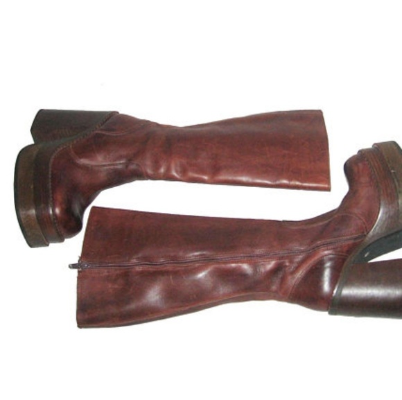 SOLD VTG Sonax Goth Grunge Club Kid Leather Boots - Picture 5 of 6